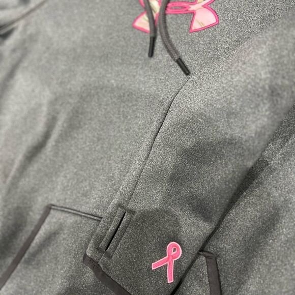 UNDER ARMOUR WOMEN'S CALIBER HOODIE Grey Pink camo size medium - Picture 8 of 14